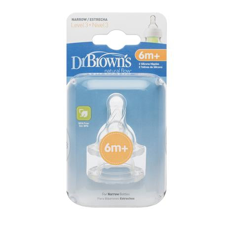 Dr Brown's Level-3 Silicone Narrow-Neck "Options" Nipple, 2-Pack — BambiniJO Jordan