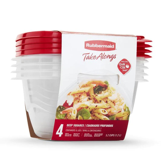 Rubbermaid® - TakeAlongs Deep Square Food Storage Container, 1.2 L (4 pack)