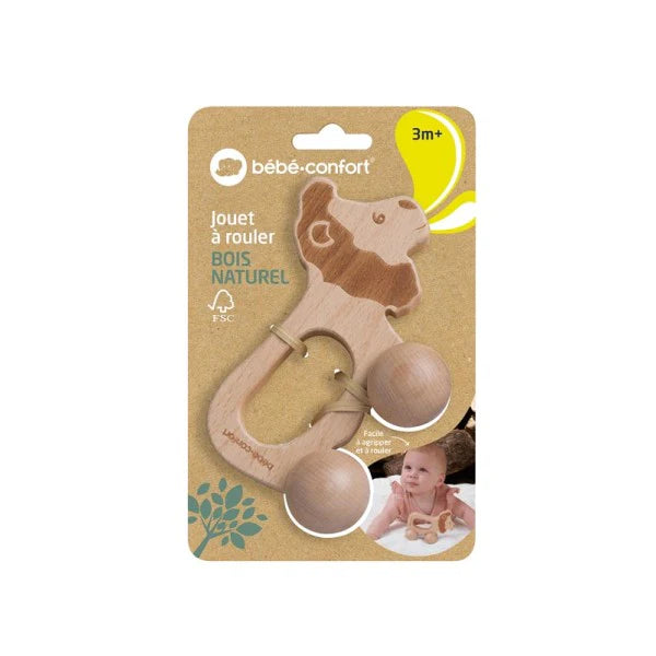 Bebe Confort - Wooden Lion Rolling Rattle Bebe Confort - Wooden Lion Rolling Rattle