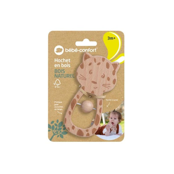 Bebe Confort - Wooden Leopard Rattle Bebe Confort - Wooden Leopard Rattle