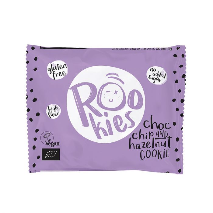 Organic Gluten Free Rookies Chocolate Chip & Hazelnut Cookie 40g Organic Gluten Free Rookies Chocolate Chip & Hazelnut Cookie 40g