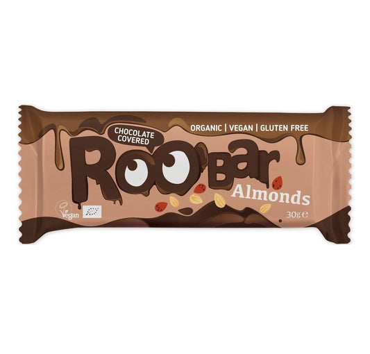 Organic Gluten Free Roo Bar Almond Chocolate Covered 30g