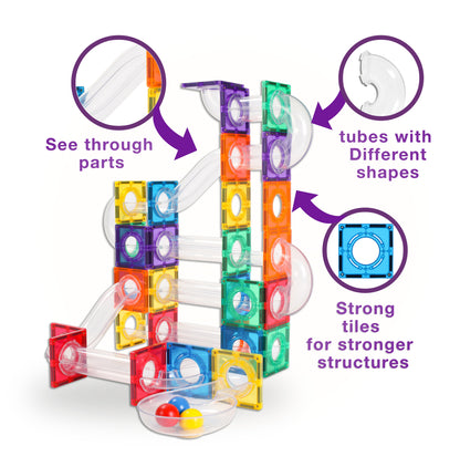 Clix-Tiles - Ball run 90 pcs magnetic building blocks - BambiniJO | Buy Online | Jordan