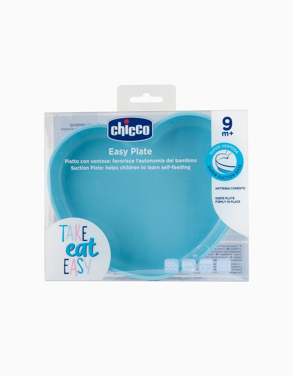 Chicco - Silicone Heart Shaped Suction Plate 9m+ Chicco - Silicone Heart Shaped Suction Plate 9m+