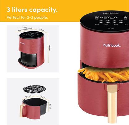 Nutricook - Air Fryer Mini | Red | 1500W | 3 Liters