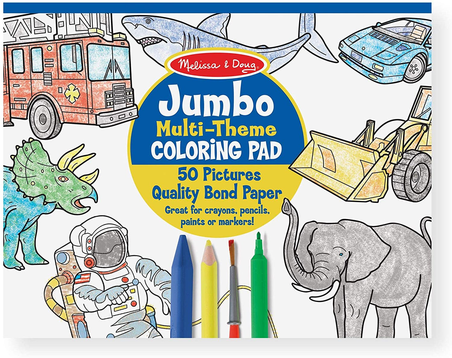 Melissa & Doug JUMBO COLORING PAD - BLUE (11 X 14) - BambiniJO | Buy Online | Jordan