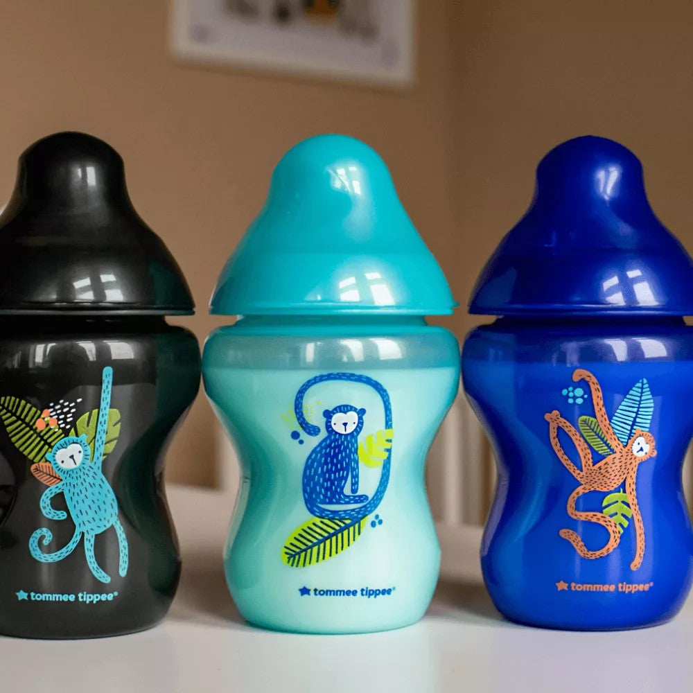 Tommee Tippee Closer to Nature Bottles Midnight Jungle Kit | Blue (0m+) Pack of 3 Tommee Tippee Closer to Nature Bottles Midnight Jungle Kit | Blue (0m+) Pack of 3