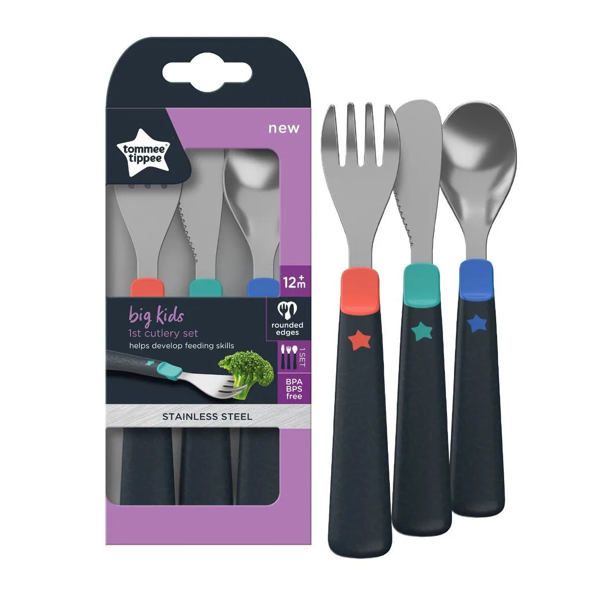 Tommee Tippee - Big Kids First Cutlery Set 12m+ Tommee Tippee - Big Kids First Cutlery Set 12m+