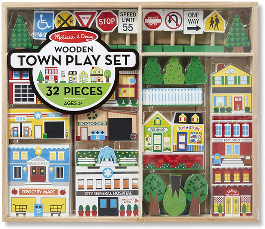 Melissa & Doug - WOODEN TOWN PLAY SET - BambiniJO | Buy Online | Jordan