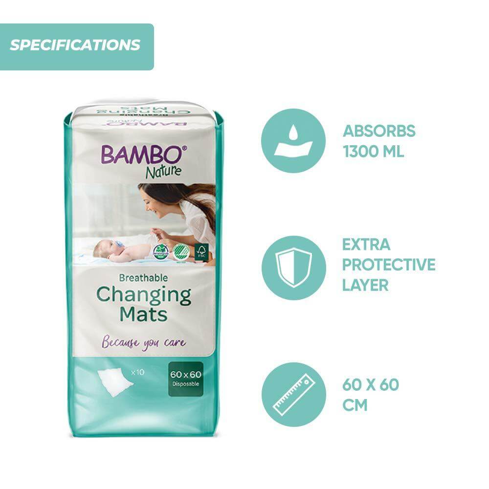 BAMBO Changing Mats | 60x60 | 10 Count BAMBO Changing Mats | 60x60 | 10 Count