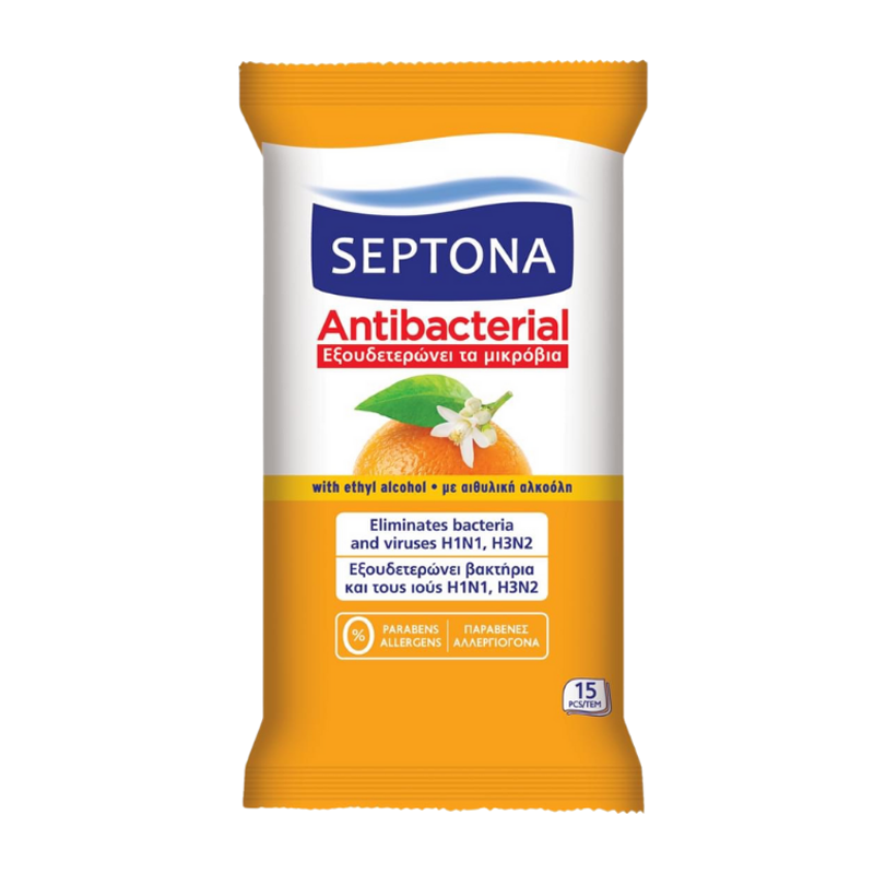 SEPTONA ANTIBACTERIAL WIPES ORANGE BLOSSOM 15pcs