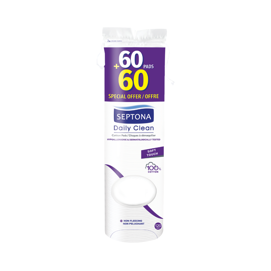 SEPTONA Round double-faced cotton pads 60+60 PCS SEPTONA Round double-faced cotton pads 60+60 PCS