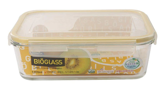 Komax - Bioglass Rectangular Food Storage Container, 1.97 L