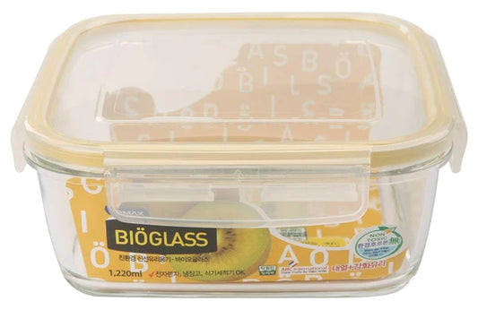 Komax -  Bioglass Square Food Storage Container, 1.22 L