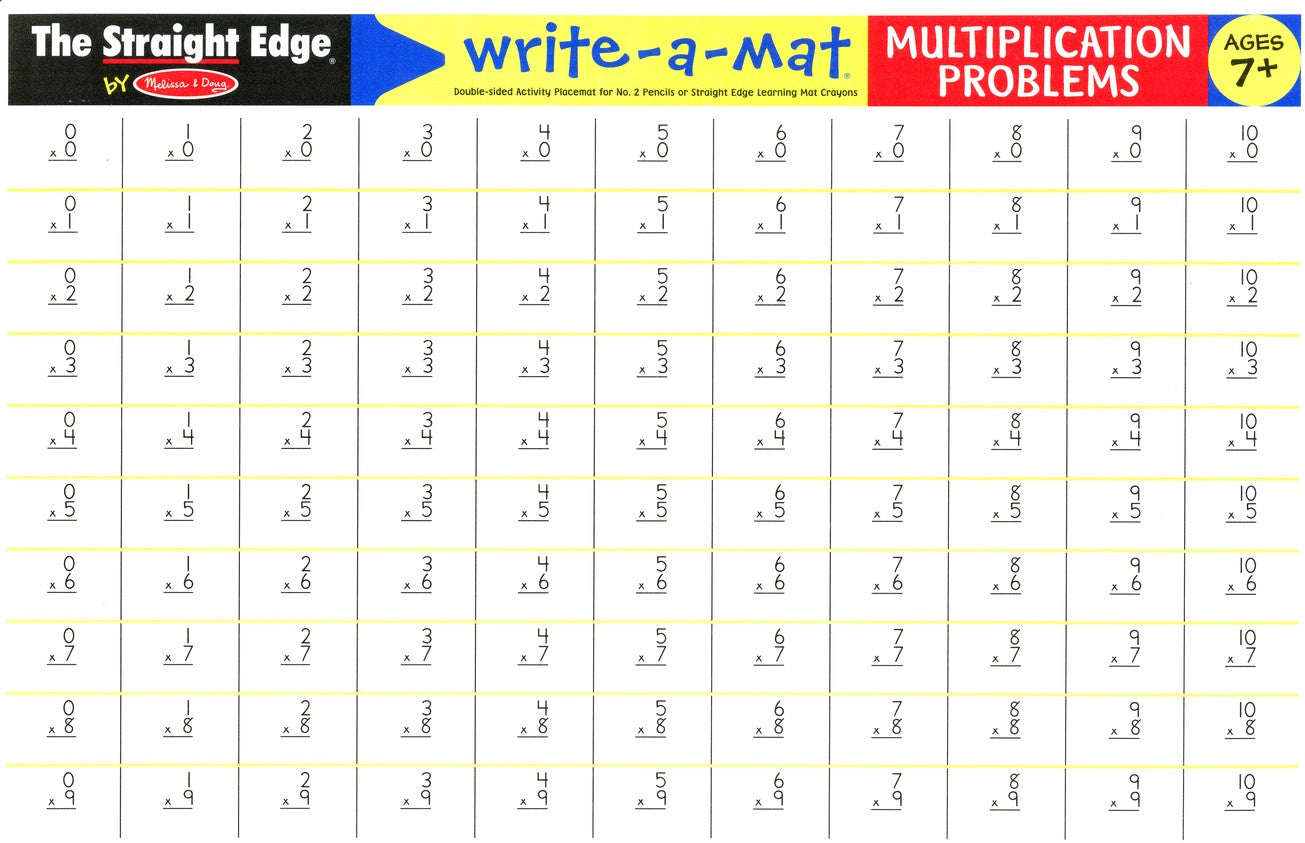 Melissa & Doug MULTIPLICATION PROBLEMS WRITE-A-MAT (BUNDLE OF 6) Melissa & Doug MULTIPLICATION PROBLEMS WRITE-A-MAT (BUNDLE OF 6)