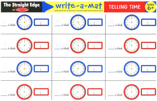 Melissa & Doug Telling Time Write-A-Mat 6-Pack 3-6Y — BambiniJO Jordan