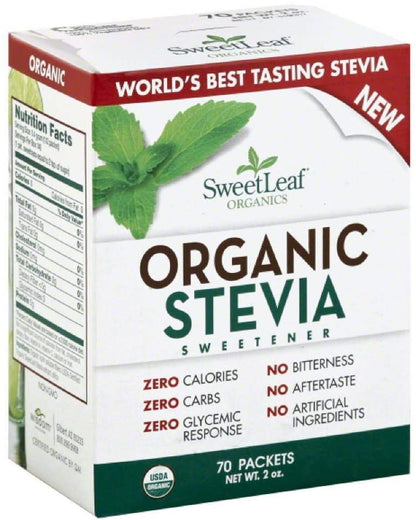 Organic Stevia - Sweet Leaf Sweetener - 70 Count - BambiniJO