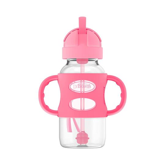 Dr. Brown's 270 ml Wide-Neck Weighted Sippy Bottle with Silicone Handles, Pink, 6m+ - BambiniJO | Buy Online | Jordan