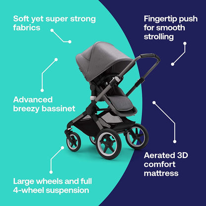 bugaboo fox 3 bassinet dimensions Buy Bugaboo - Fox3 complete ME BLACK/FOREST GREEN | BambiniJO | Amman