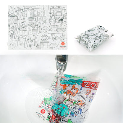 RE-MARKABLE color & draw Silicone Placemat - Dino - BambiniJO