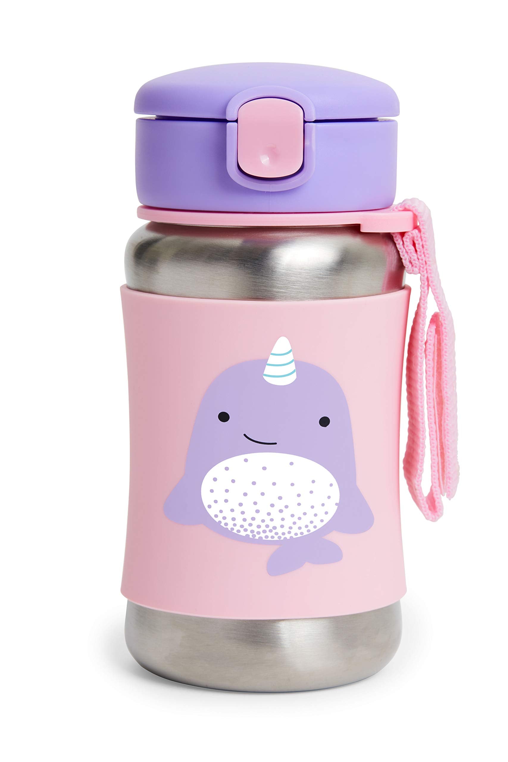 Zoo Stainless Steel Straw Bottle - Narwhal Zoo Stainless Steel Straw Bottle - Narwhal