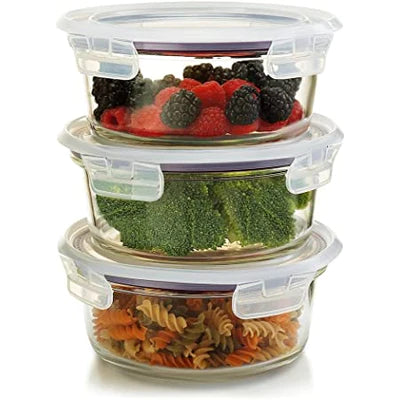 Komax - Oven Glass Round Food Storage Container, 620 ml