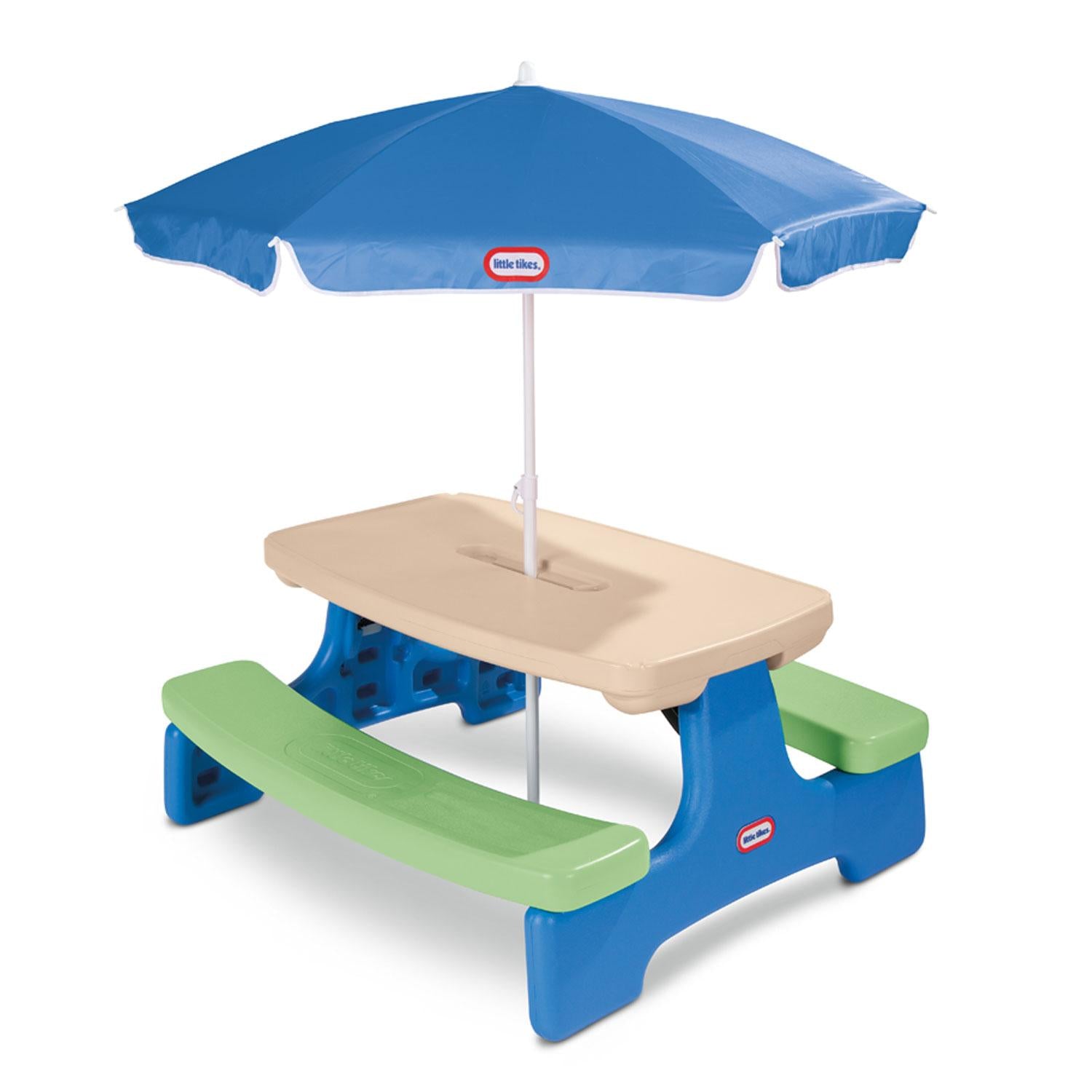 Little Tikes - Easy Store™ Picnic Table with Umbrella - Blue\Green - BambiniJO | Buy Online | Jordan