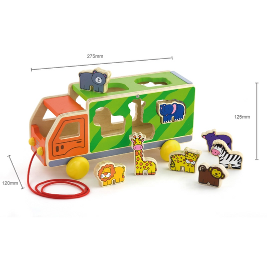 Viga Pull Along Truck Shape Sorter Animal Puzzles 3-6Y — BambiniJO Jordan