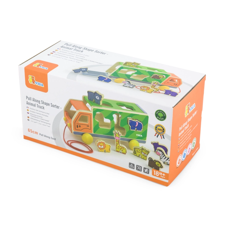 Pull Along Truck With Shape Sorter- Animal Puzzles
