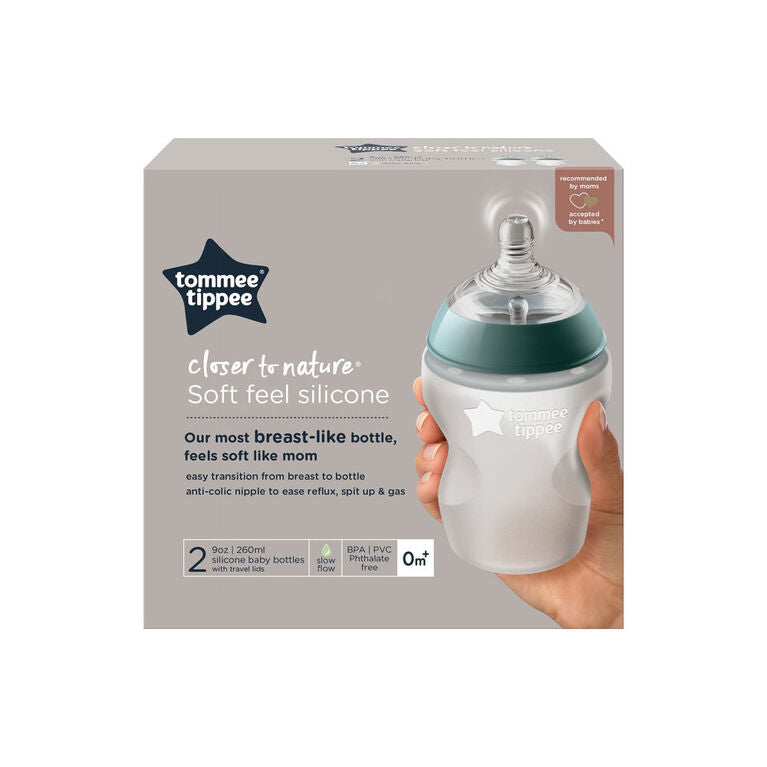 Tommee Tippee - Closer To Nature Silicone Baby Bottle TWO PACK - 260ML - BambiniJO | Buy Online | Jordan