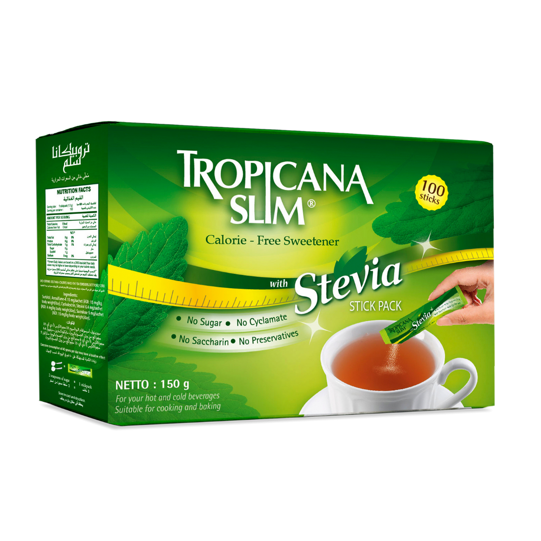 Tropicana Slim Low Calories Stevia 100 Sachets - BambiniJO | Buy Online | Jordan