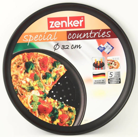 Zenker - Special Countries" Non-Stick Carbon Steel Round Crisper Pan, Black, 32X1.5 cm