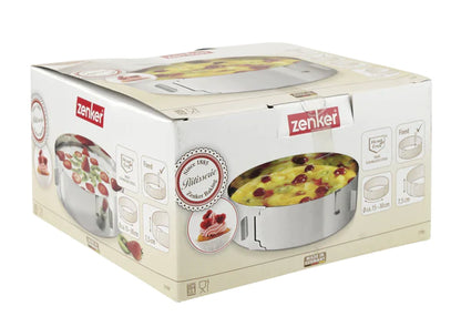 Zenker - Cake Ring With 2 Handles, "Patisserie", Stainless Steel, 15-30X7.5 cm