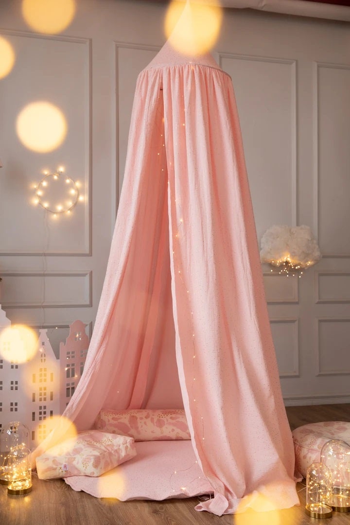 Wigiwama - Pink Canopy with Gold Dots Wigiwama - Pink Canopy with Gold Dots