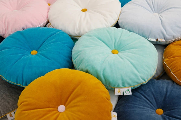 Wigiwama - Baby Blue Button Cushion - BambiniJO | Buy Online | Jordan