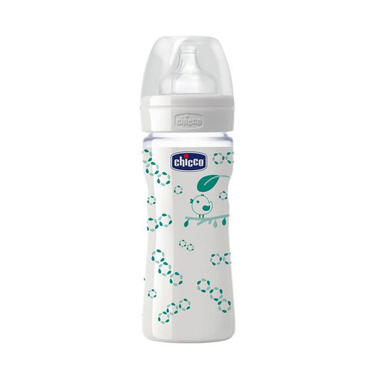 Chicco - Decorated Silicone Glass Feeding Bottle, 240 ml - BambiniJO | Buy Online | Jordan