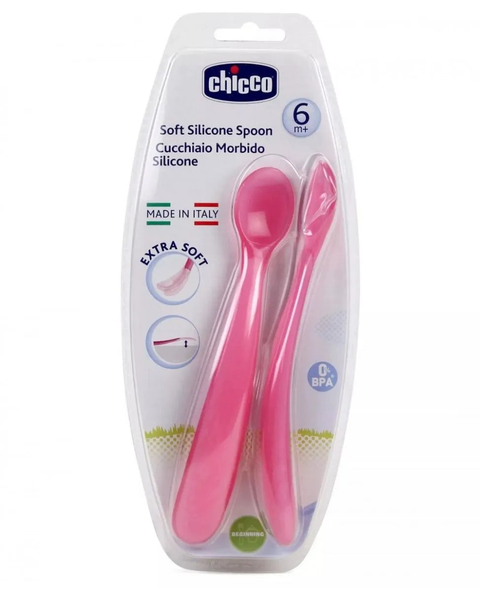 Chicco - Soft Silicone Spoon 6M+ | set of 2 Chicco - Soft Silicone Spoon 6M+ | set of 2