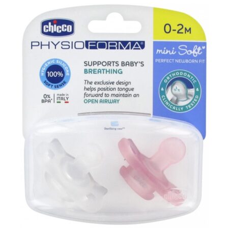Chicco - Silicone Mini Soft Soother 2-6m - 2 pcs Chicco - Silicone Mini Soft Soother 2-6m - 2 pcs