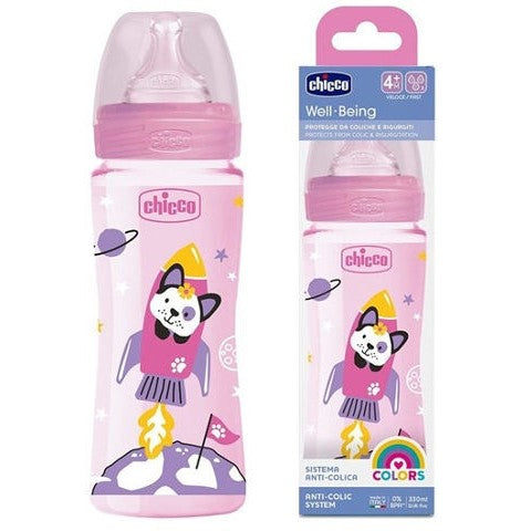Chicco - WELL BEING BOTTLE 330ML 2M+ | FAST FLOW | SILICONE NIPPLE - BambiniJO | Buy Online | Jordan
