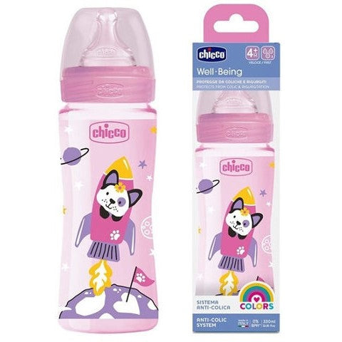 Chicco - WELL BEING BOTTLE 330ML 2M+ | FAST FLOW | SILICONE NIPPLE - BambiniJO | Buy Online | Jordan