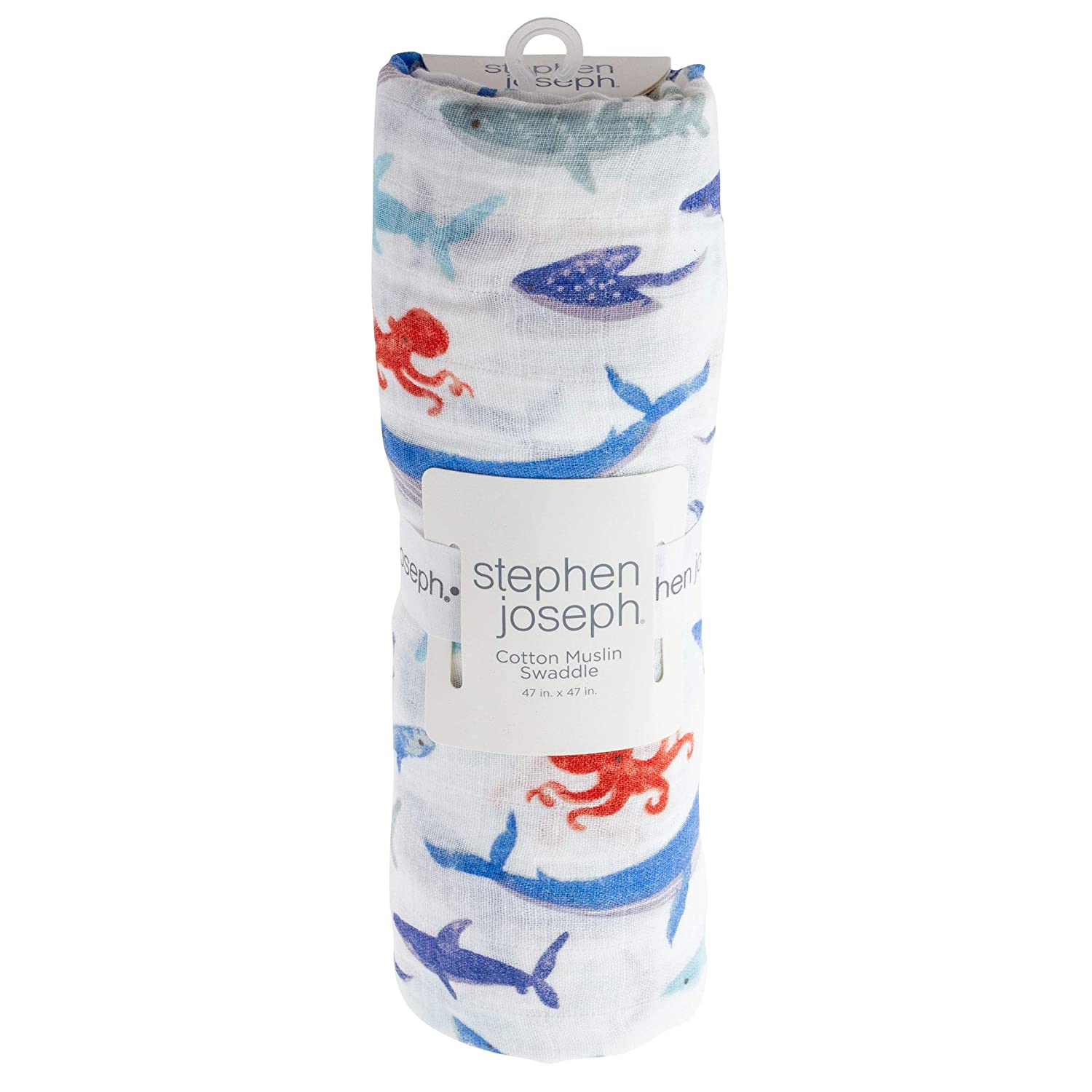 Stephen Joseph - Muslin Swaddle Blanket - Shark Stephen Joseph - Muslin Swaddle Blanket - Shark