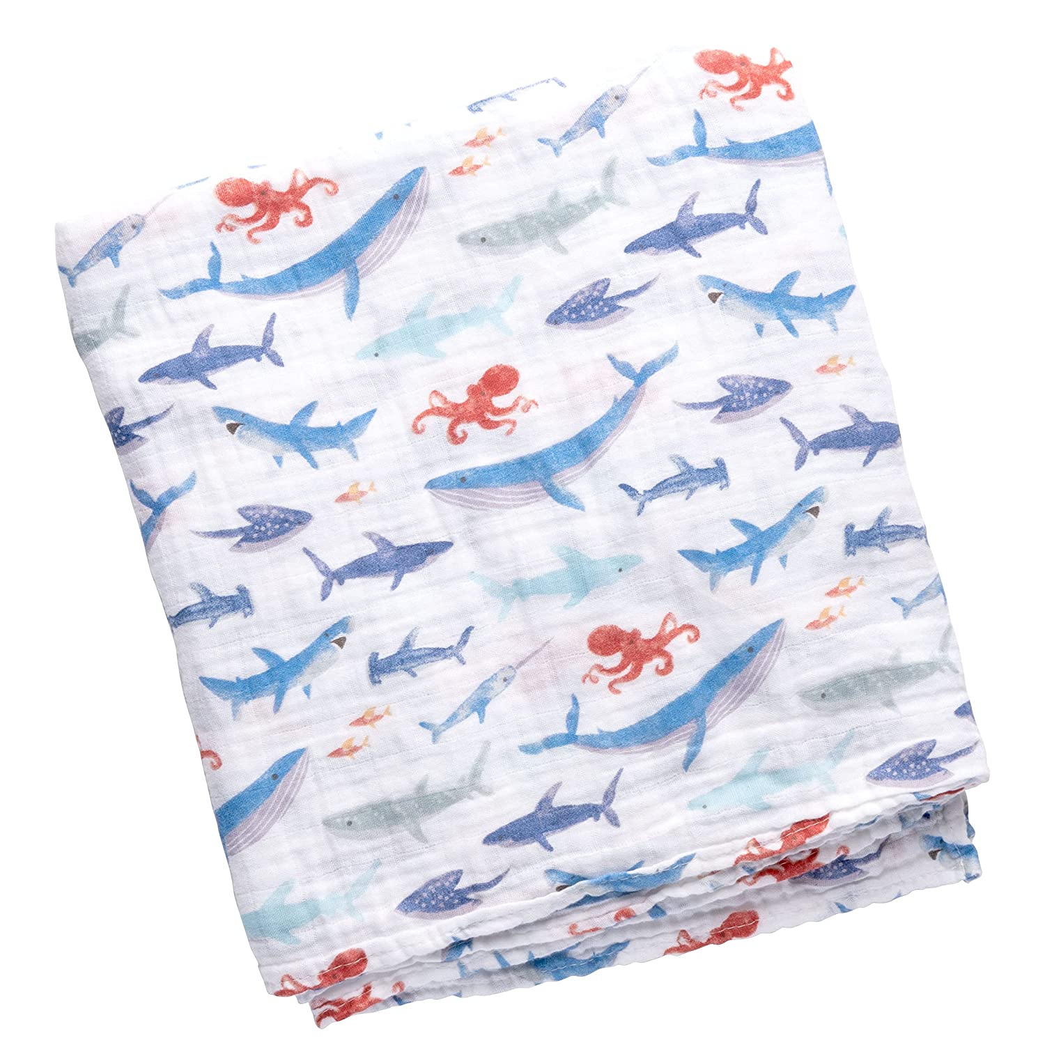 Stephen Joseph - Muslin Swaddle Blanket - Shark Stephen Joseph - Muslin Swaddle Blanket - Shark