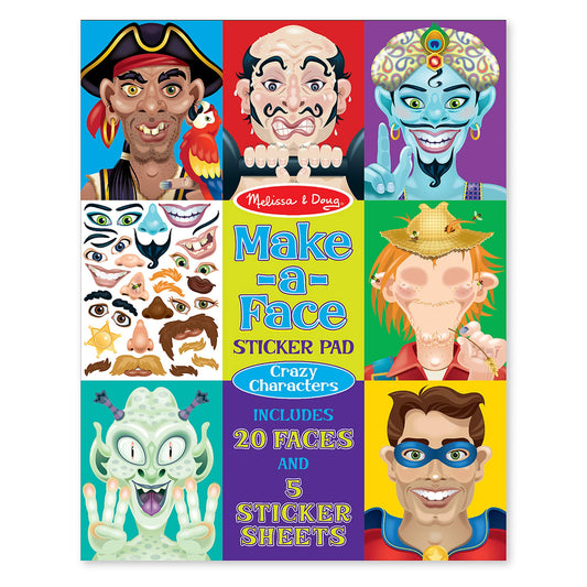 Melissa & Doug Make-a-Face Sticker Pad – Crazy Characters