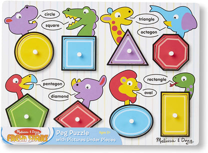 Melissa & Doug SHAPES Peg Puzzle 2Y+ - BambiniJO | Buy Online | Jordan