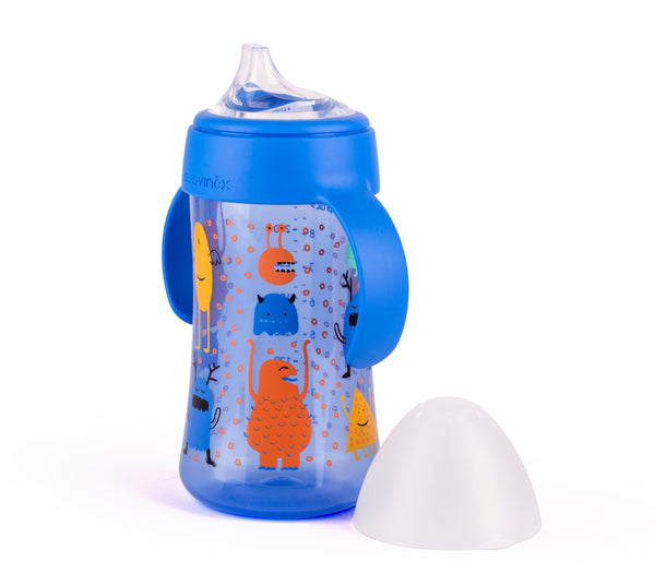 Suavinex - Bottle With Handles Non- Spill SPOUT 270ML +4M BLUE - BambiniJO | Buy Online | Jordan
