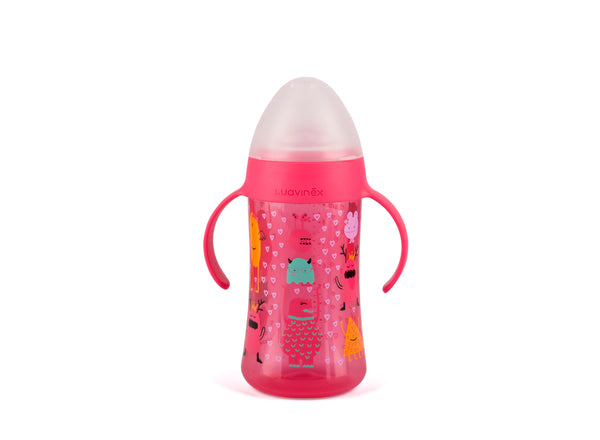 Suavinex - Bottle With Handles Non- Spill SPOUT 270ML +4M PINK - BambiniJO | Buy Online | Jordan