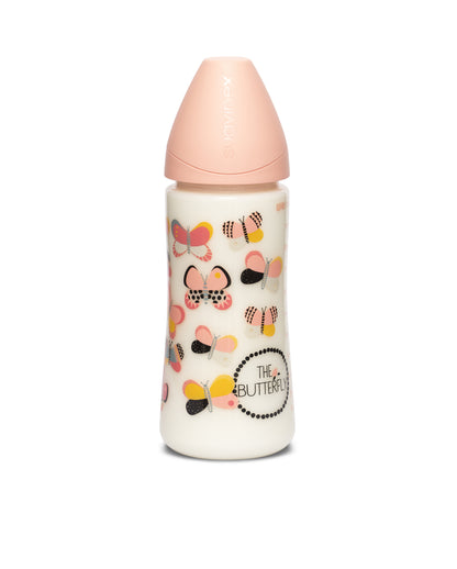 Suavinex - Physiological Bottle 360ml - Pink Butterfly "Teat L" Food Bottle - BambiniJO | Buy Online | Jordan