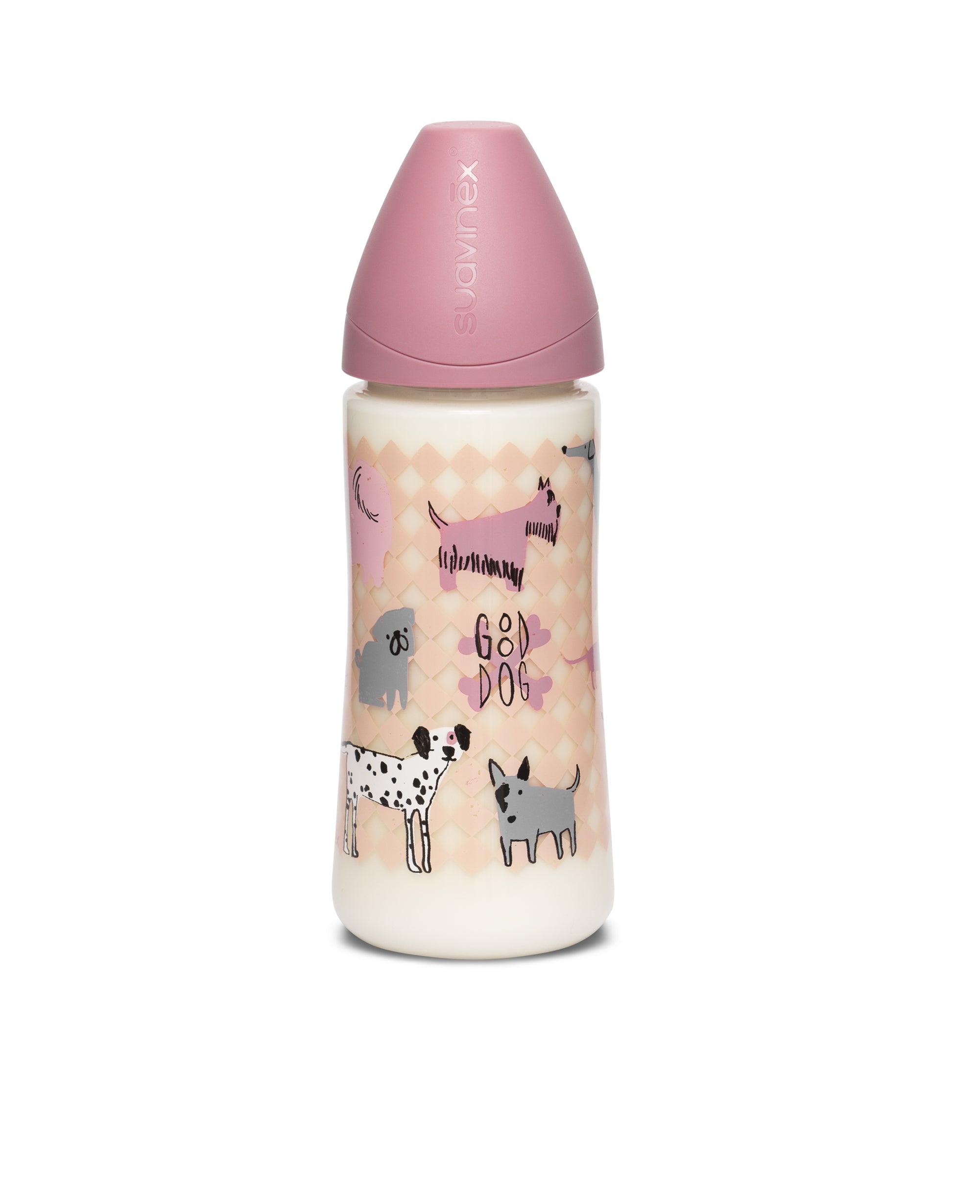 Suavinex - Physiological Bottle 360ml - Pink Dog "Teat L" Food Bottle - BambiniJO | Buy Online | Jordan
