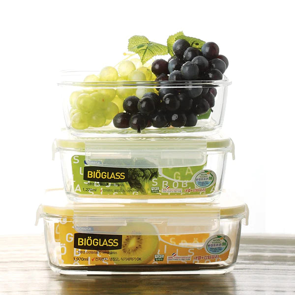 Komax - Bioglass Rectangular Food Storage Container, 1.97 L