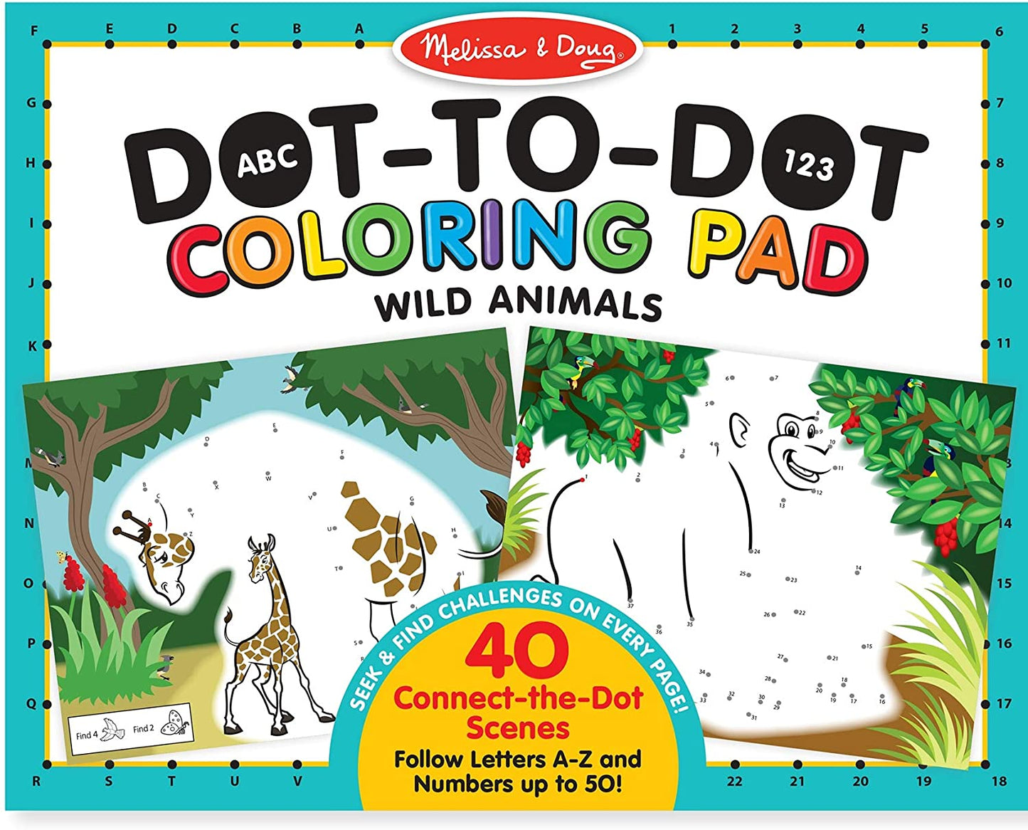 Melissa & Doug 123 DOT-TO-DOT COLORING PADS - WILD ANIMALS - BambiniJO | Buy Online | Jordan